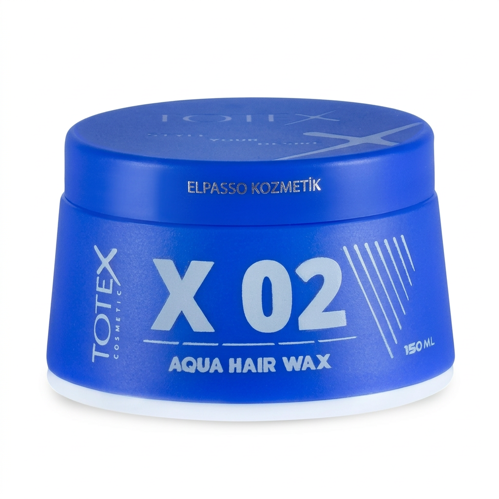 Totex X02 Aqua Hair Wax 150 ml blauwe pot op witte achtergrond