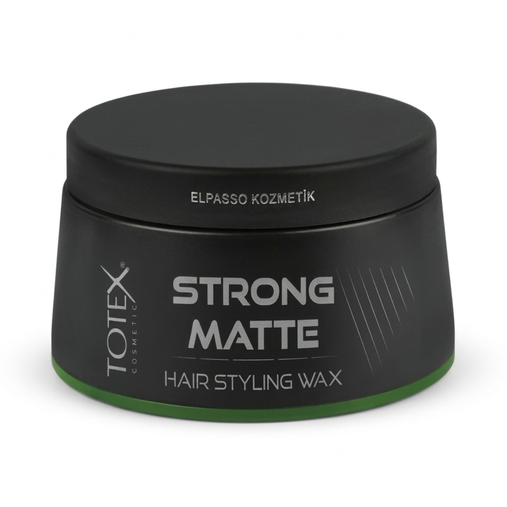Totex Strong Matte Hair Styling Wax 150 ml zwarte pot met groene onderrand