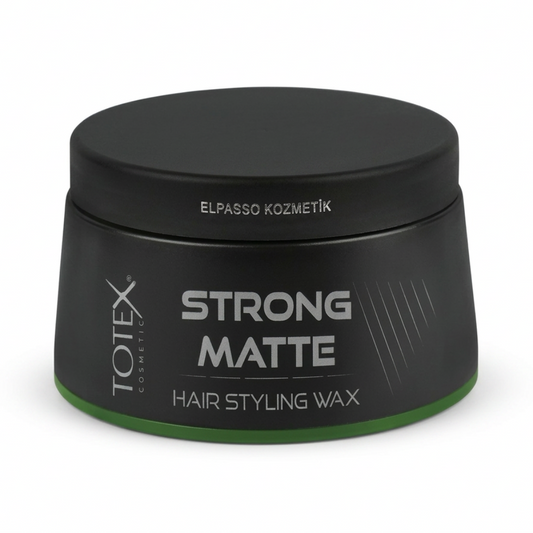 Totex Strong Matte Hair Styling Wax 150 ml zwarte pot met groene onderrand
