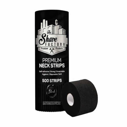 The Shave Factory Premium Neck Strips Black 500 adet berber boyun bandı